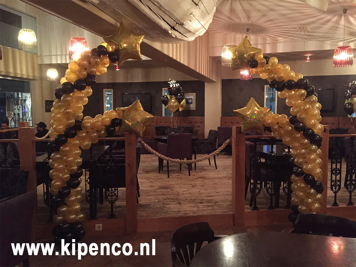 Pilaar special 2,20-2,50 Driedubbele baan, miniballonnen, 2 kleuren, met 4 oliesterren