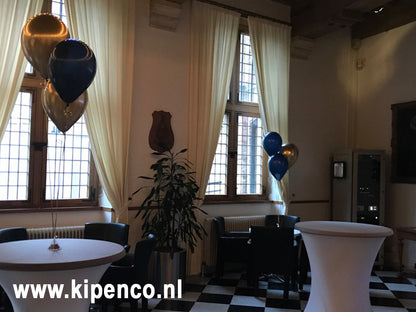 Tafel decoratie 3 ballonnen, 2 kleuren, plaats kleuren wisselt