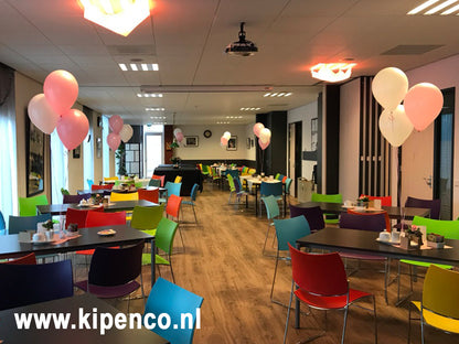 Tafel decoratie 3 ballonnen, 2 kleuren, plaats kleuren wisselt