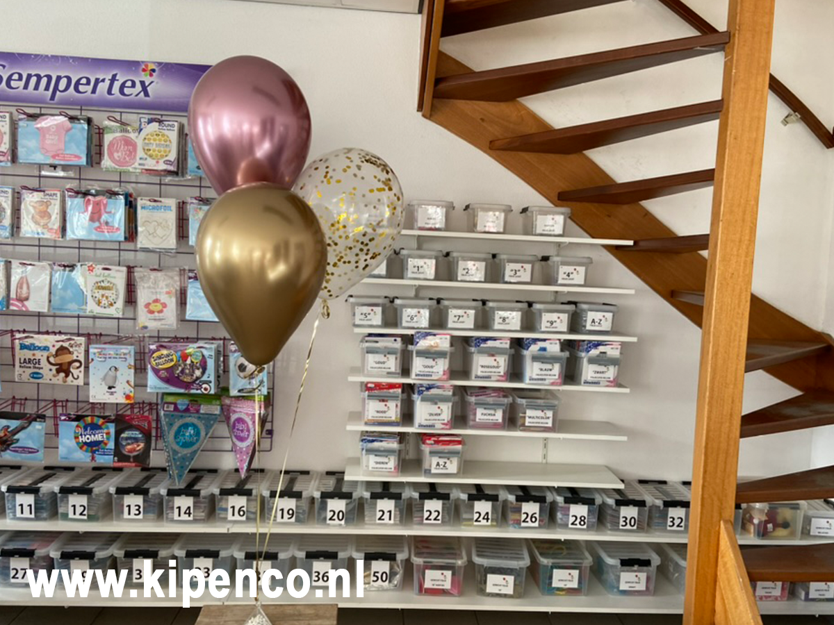 Tafel decoratie Special, 3 ballonnen, 1 ballon met confetti