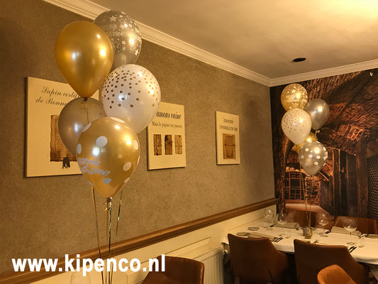 Tafeldecoratie met print, 5 ballonnen, 3 print